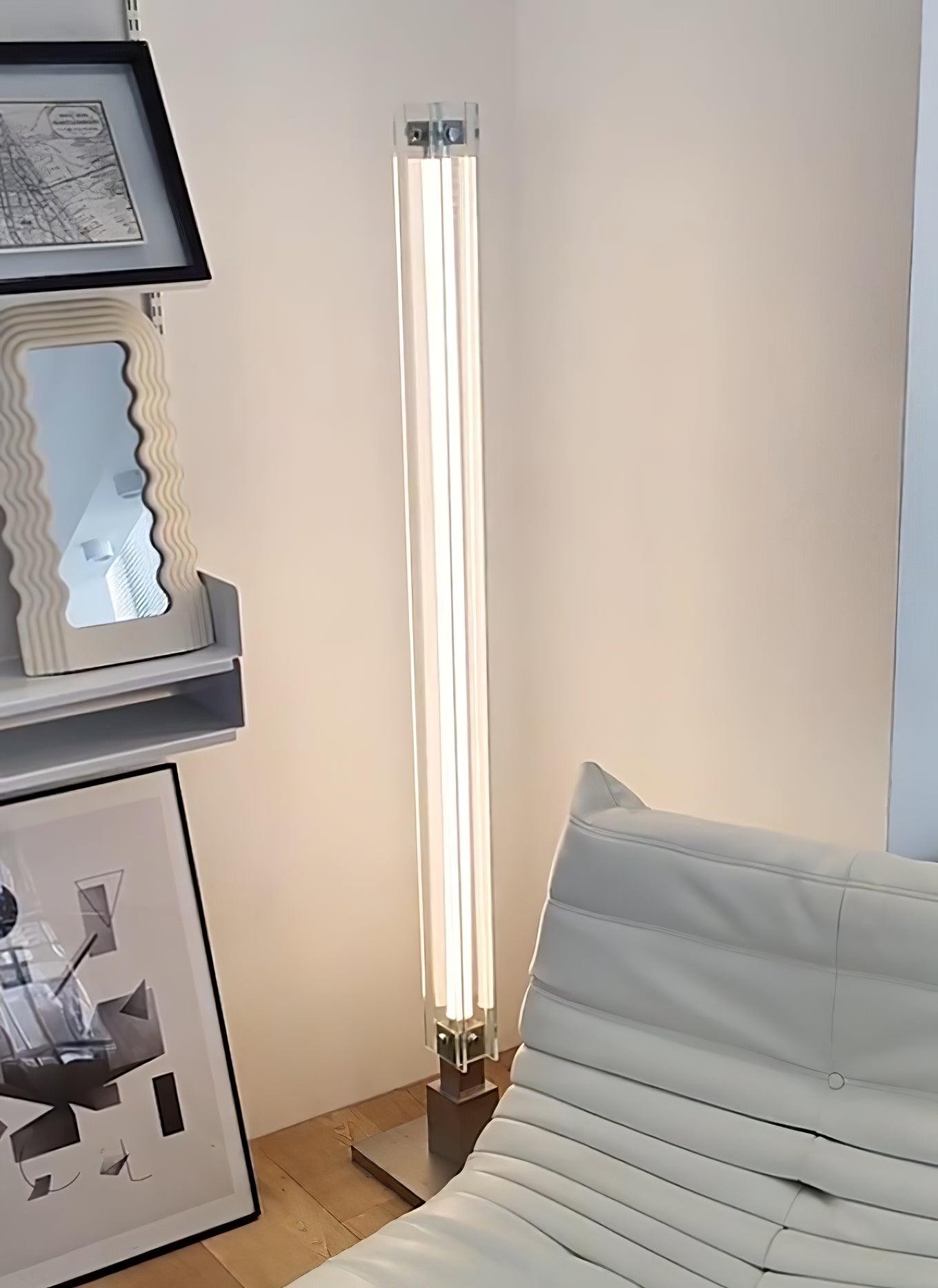 Minimalistische glazen vloerlamp in industriële stijl HL968