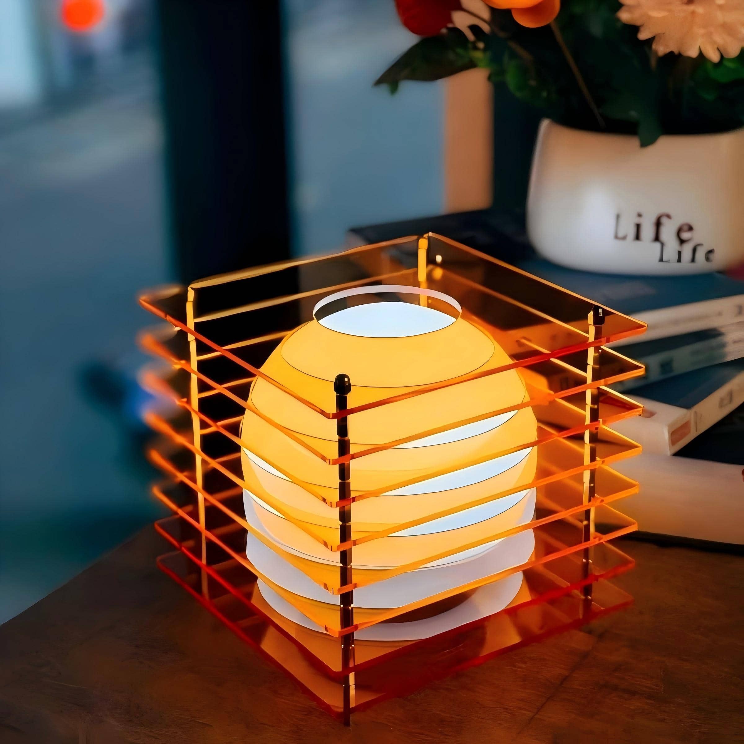 Maanvormige geometrische kubus tafellamp - Sfeervolle lichtbol HL1831