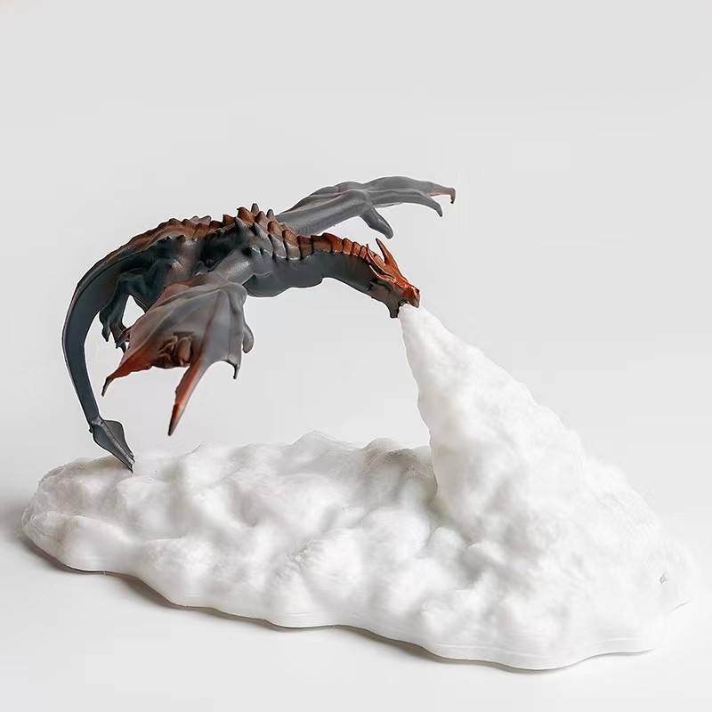 Creatieve 3D-geprinte vliegtuig vuurdraak tafellamp HL336