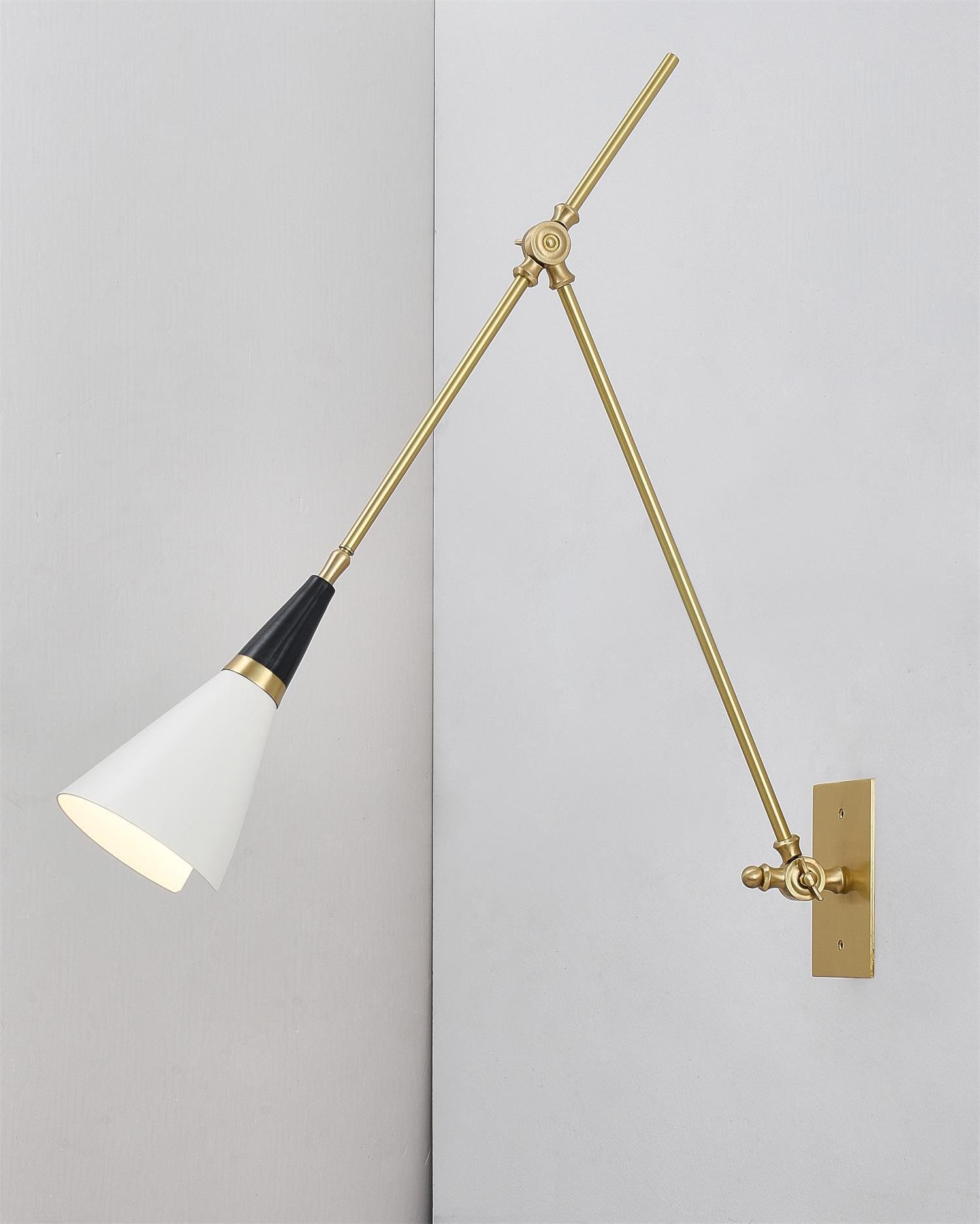 Vintage metalen verstelbare wandlamp met zwenkarm HL966