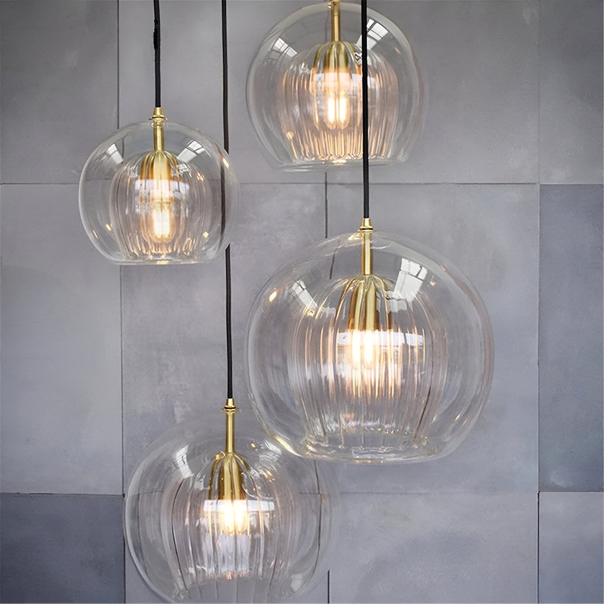 Retro glazen bolvormige hanglamp HL1290