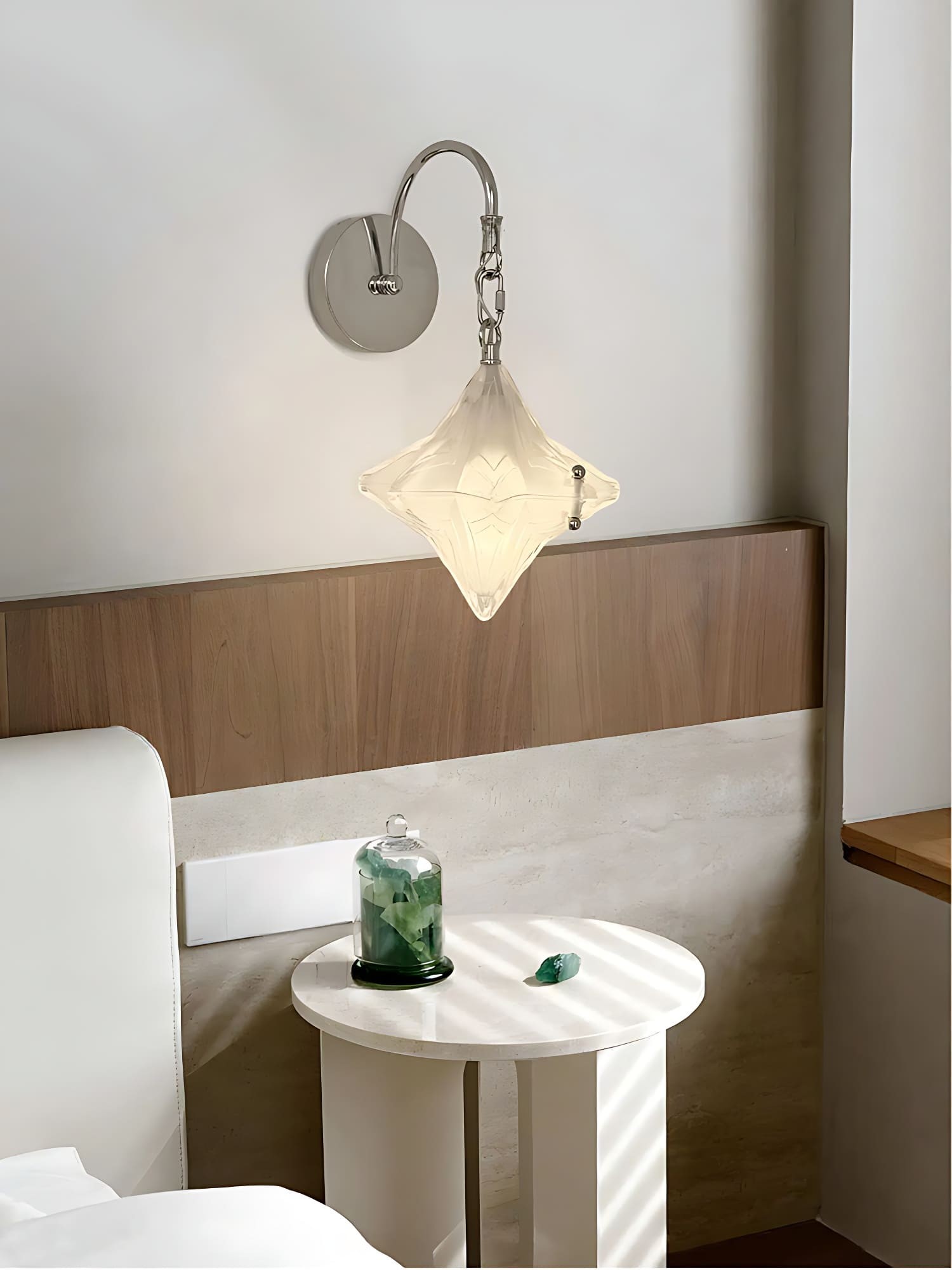 Art Deco Star Wandlamp - Matglazen Lamp voor Hal - Astris Selene HL1797