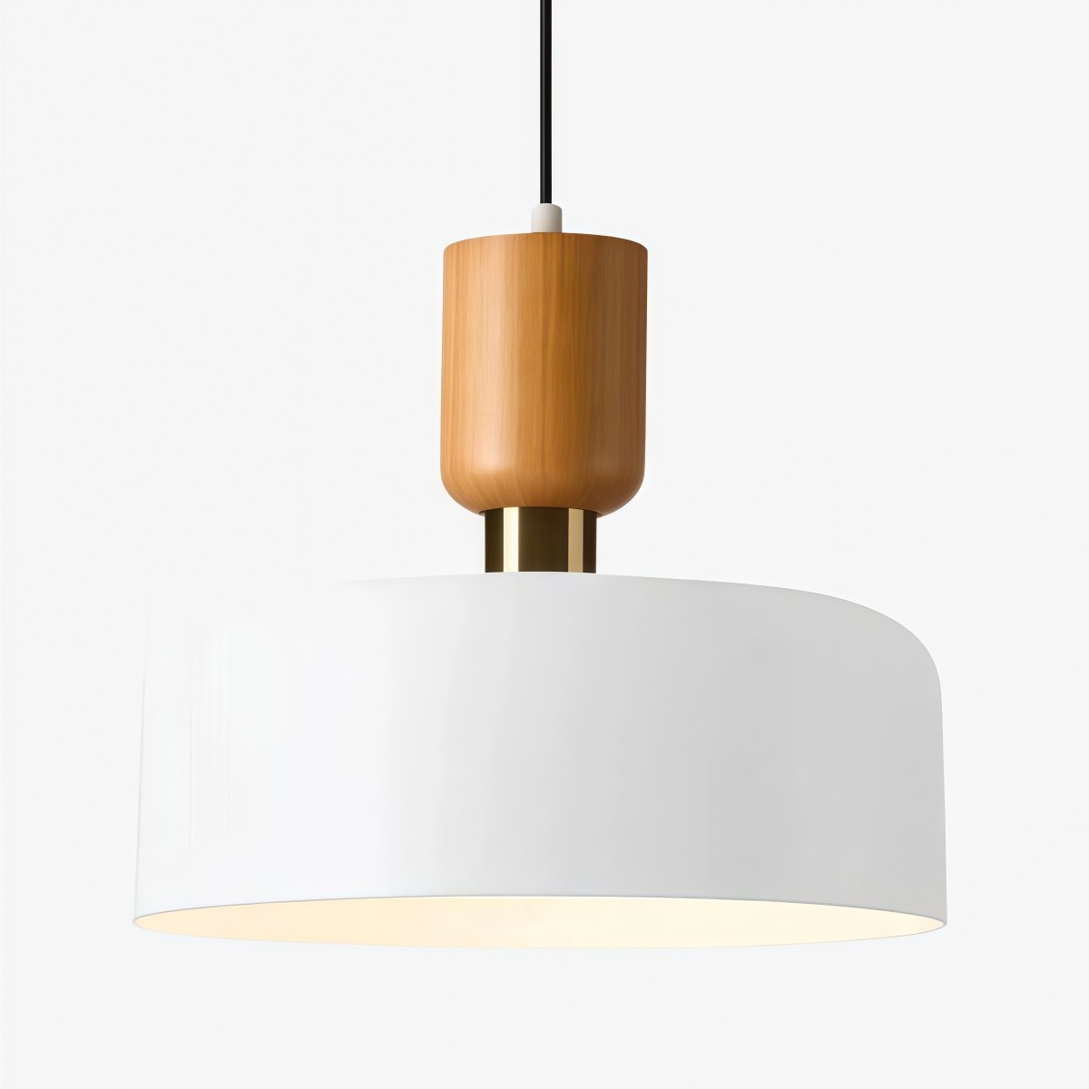 Orbulis Ronde Hanglamp met Houtnerf - Moderne Metalen Hanglamp voor de Eetkamer HL2366