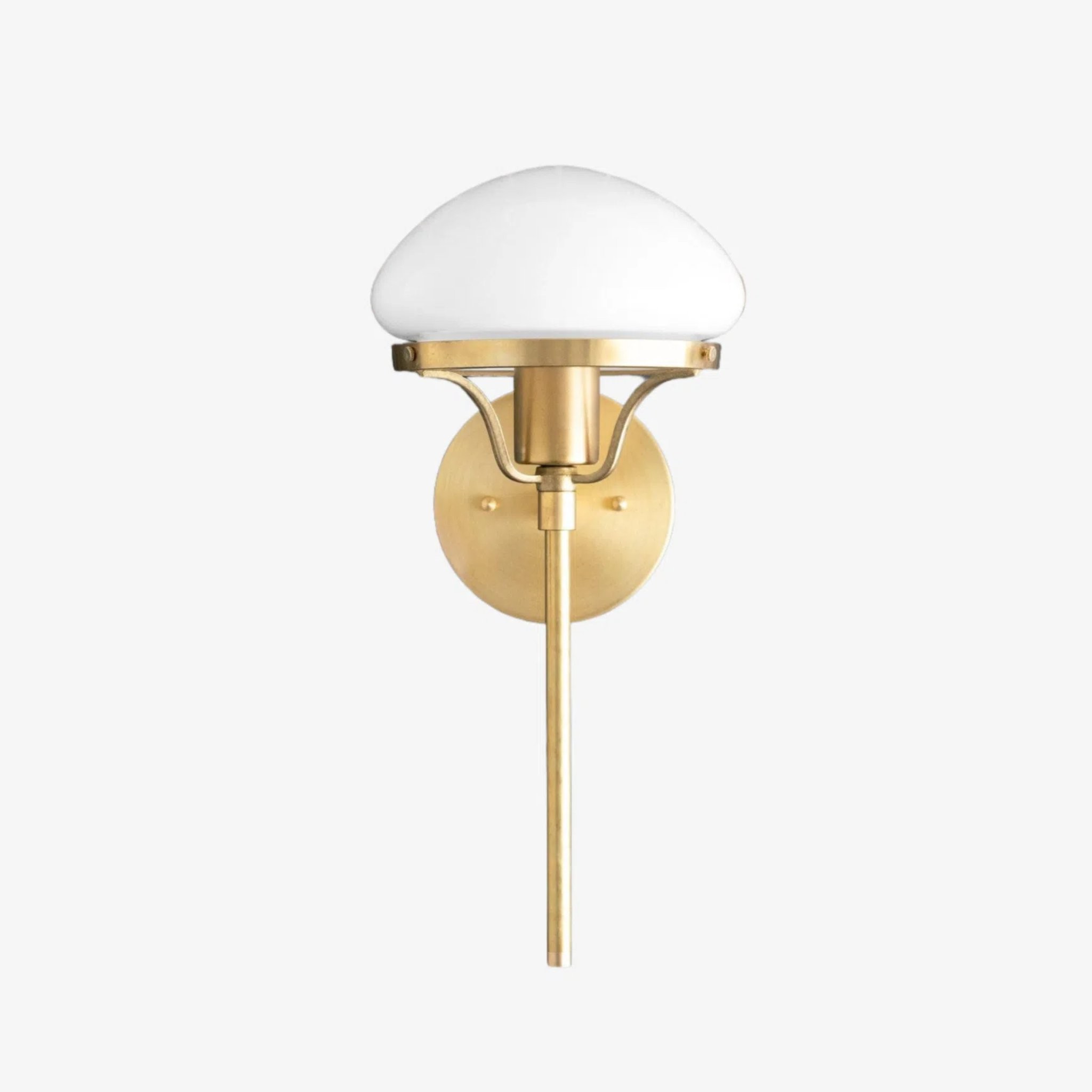 Ornato Luxe moderne Art Deco wandlamp - opaal glazen bollamp - messing of zwart HL1712