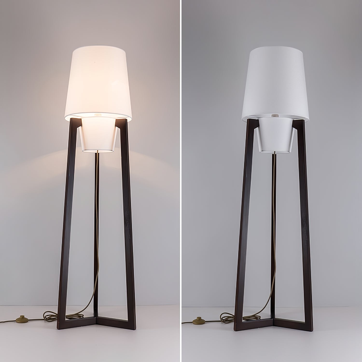 Moderne eenvoudige Chinese stijl massief houten vloerlamp HL569