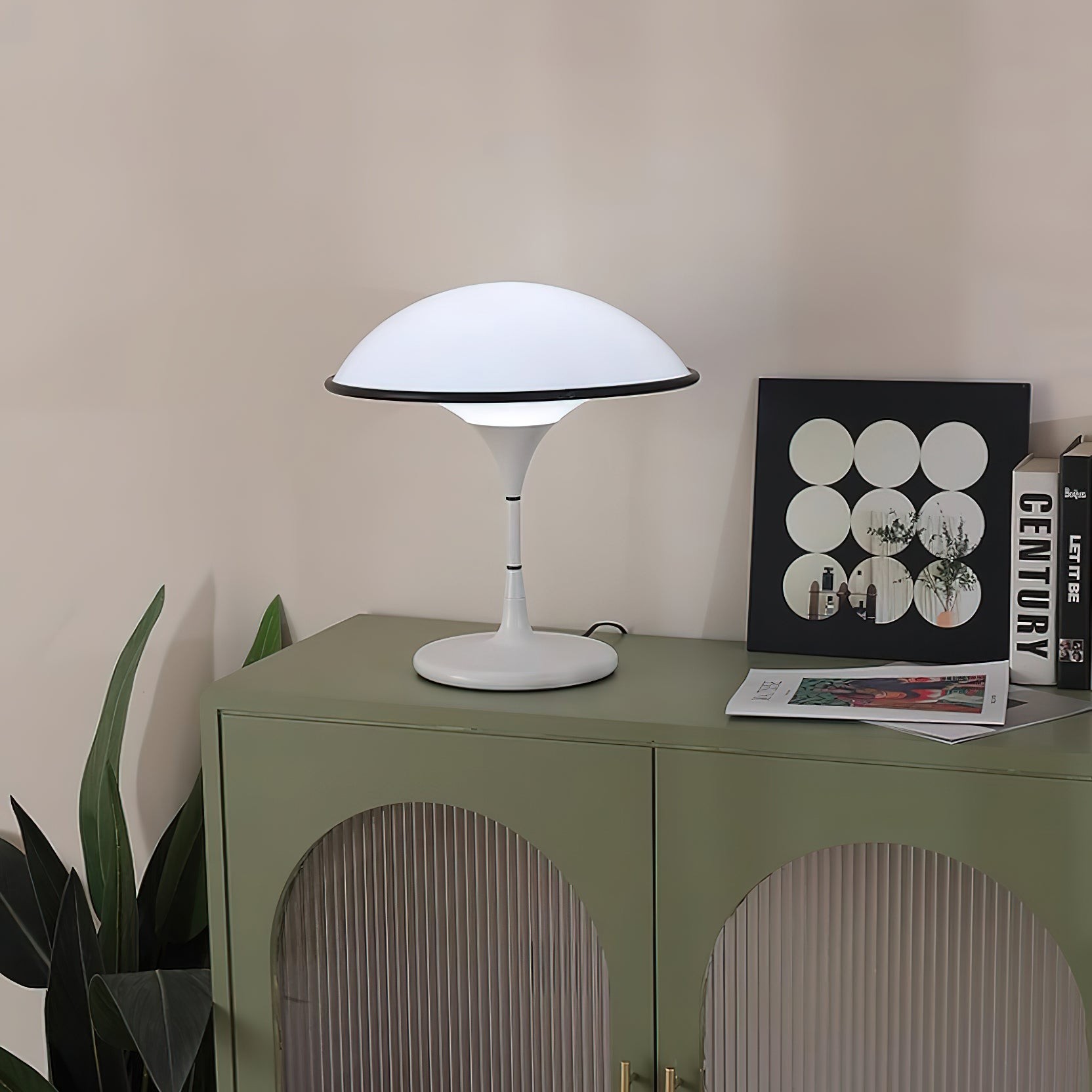 Deense Retro Witte Vliegende Schotel Tafellamp HL423