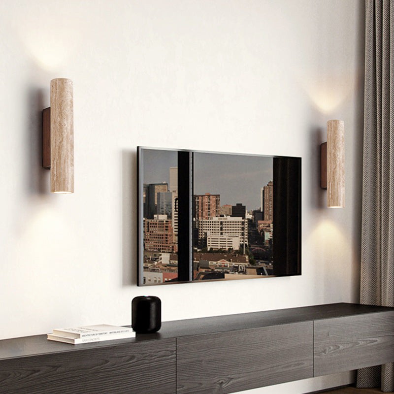 Japandi Tube Travertine Minimalistische Wandlamp HL1286