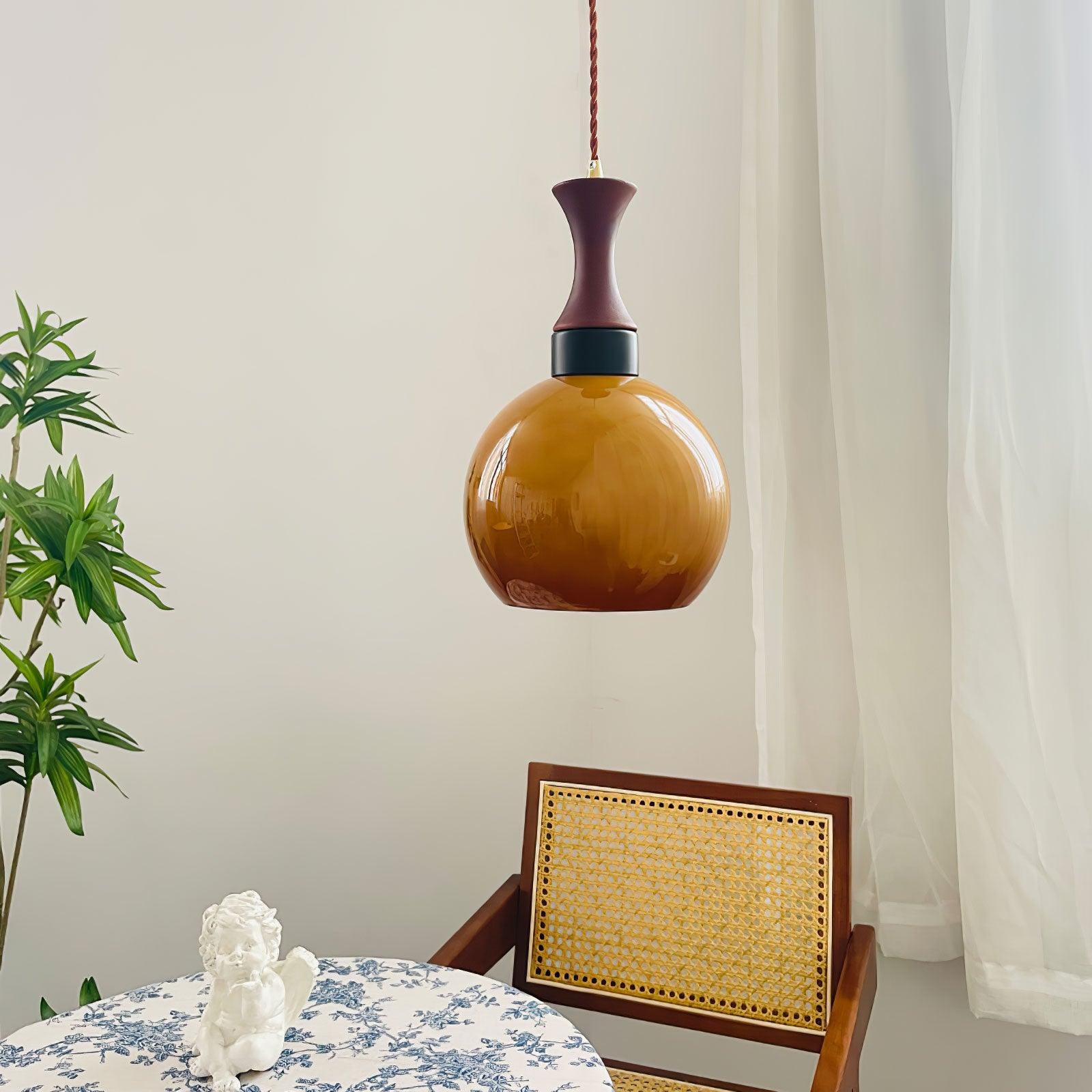 Bolvormige oranje praktische luxe hanglamp HL650