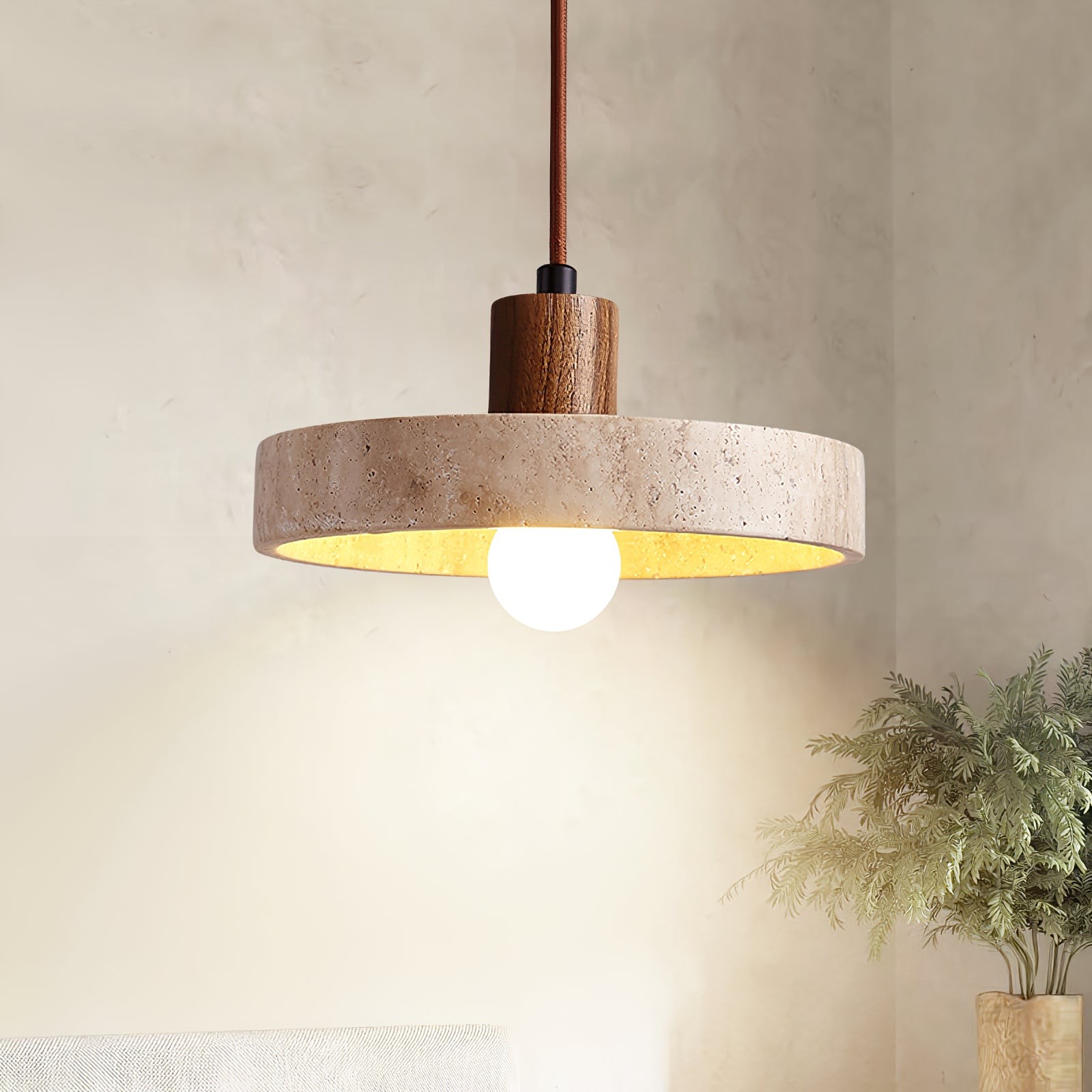 Nordic Travertine schijfvormige hanglamp HL1113