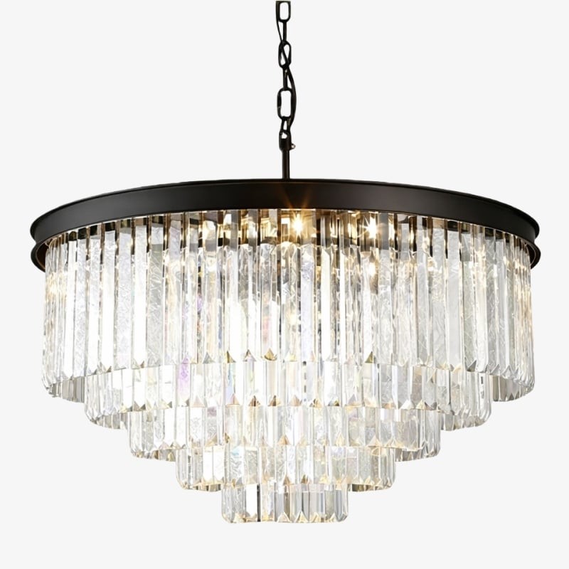 Aurevon Crystal Prism Modern Plafondkroonluchter met Metalen Frame voor Thuis en Hotel HL2298