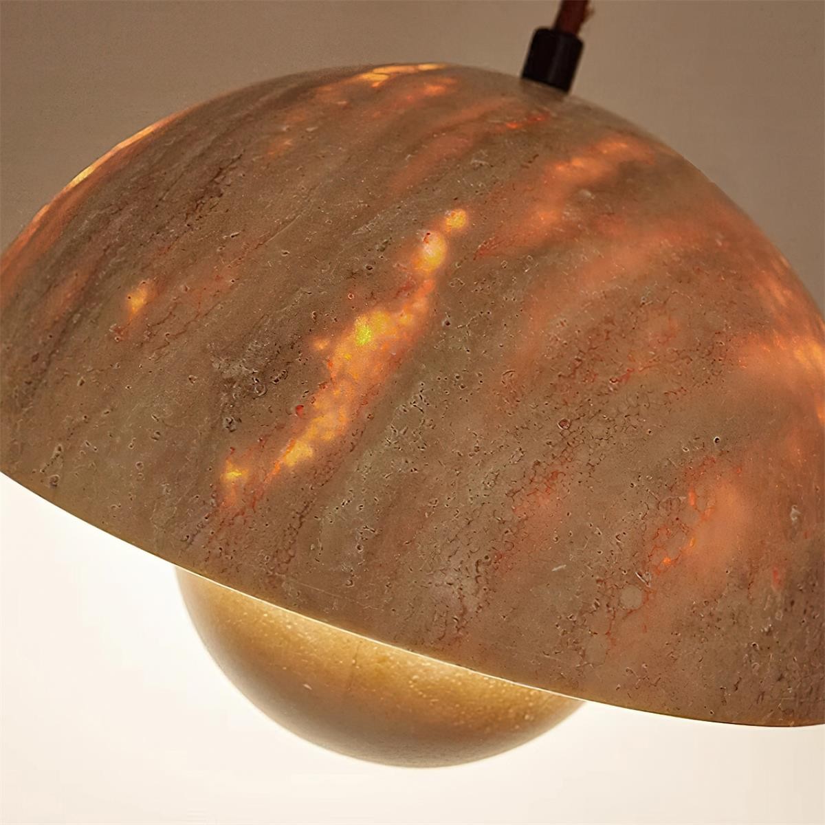 Hanglamp met natuurlijke travertijnbloemknop HL932