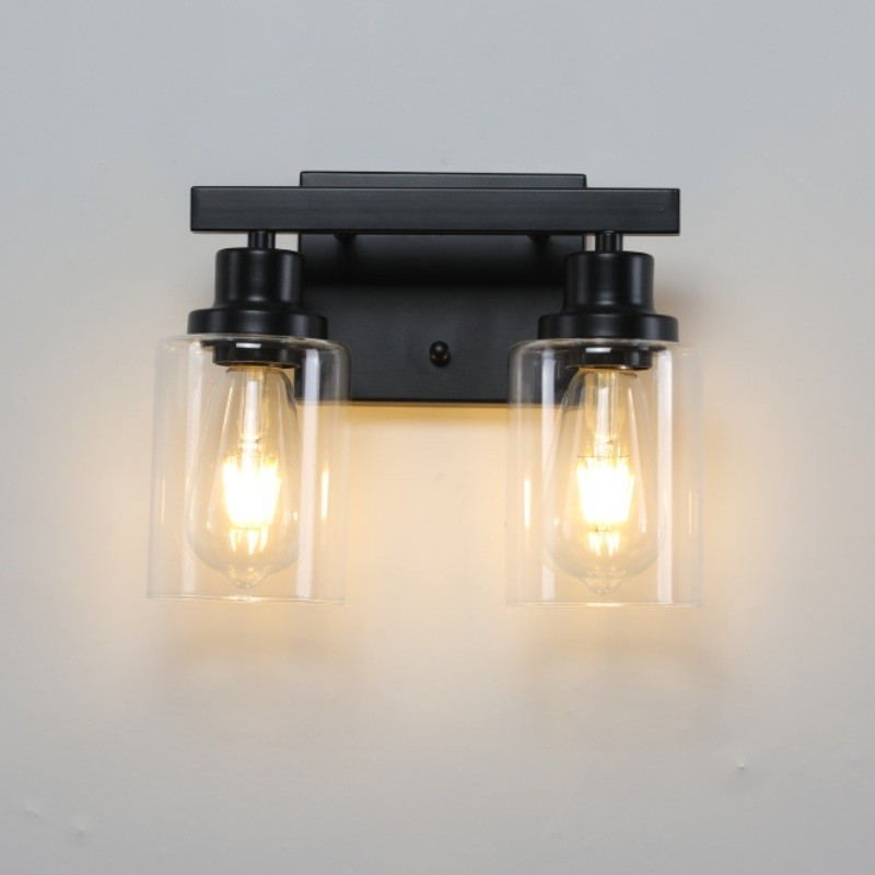 Dubbele koppen glazen wandlamp voor badkamer HL247