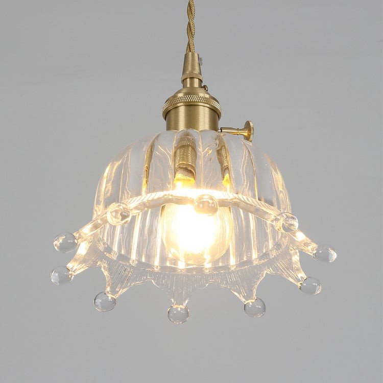 Traditionele Japanse messing walnoot glazen keramische cilinder conische bloemkom hanglamp HL1404