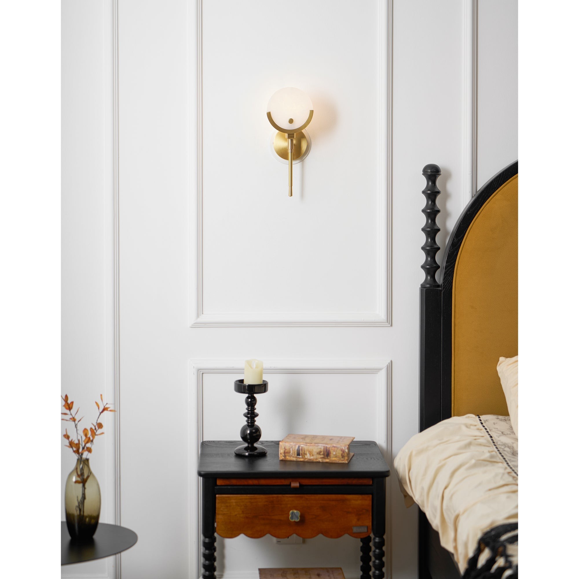 Ava messing alabaster wandlamp HL2941