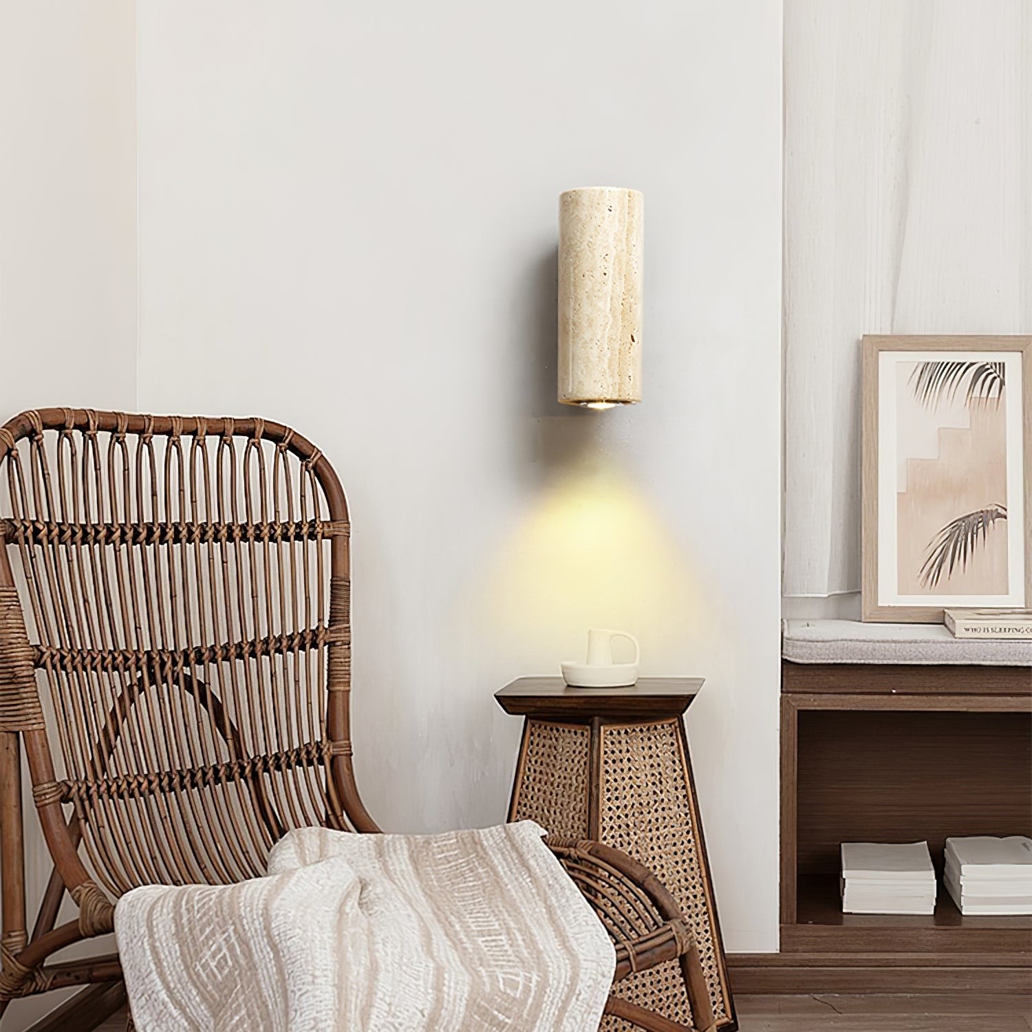 Vintage Marmeren Travertijn Wandlamp HL380