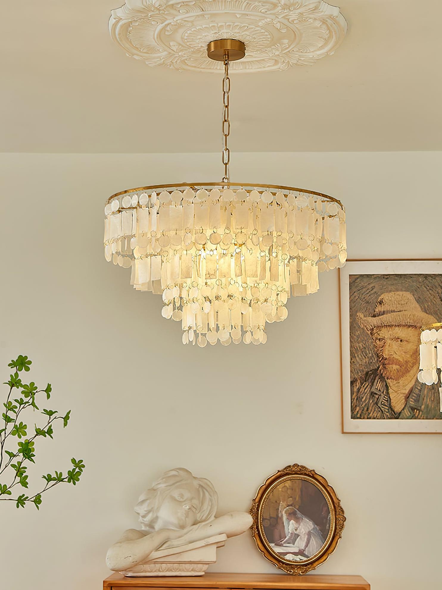 Moderne luxe meerlaagse schelpkroonluchter HL1115