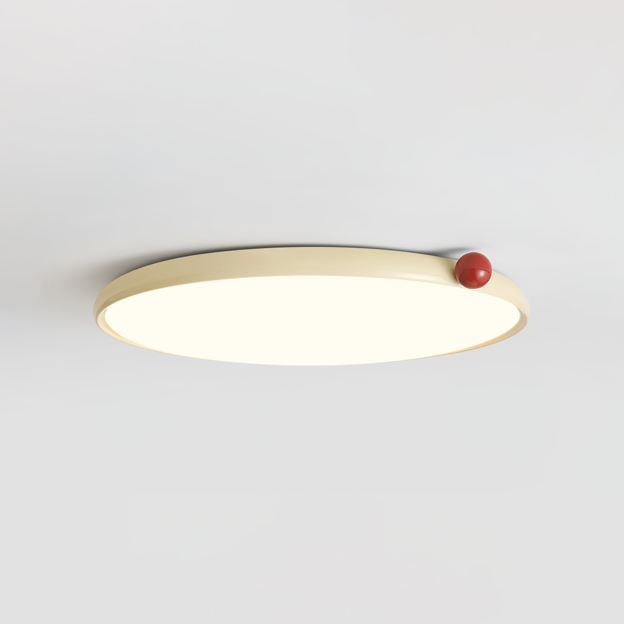 Minimalistische schijfvormige crèmekleurige ultradunne plafondlamp HL608
