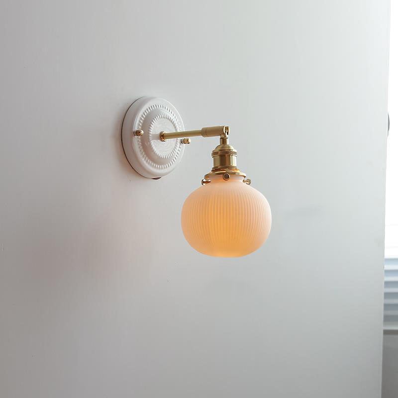 Vintage Japanse keramische messing wandlamp met 1 lamp HL1400