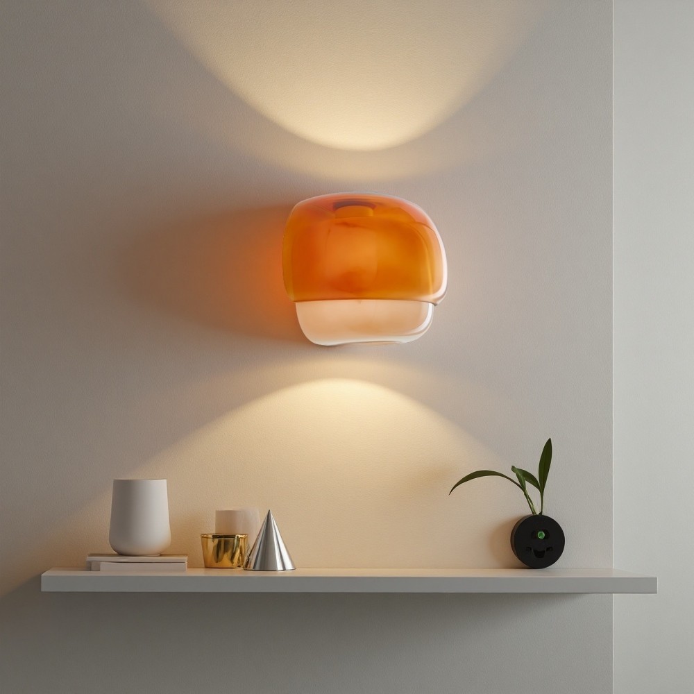 Clinco Kleurrijke glazen wandlamp - moderne dubbele bolvormige bedlamp HL1096