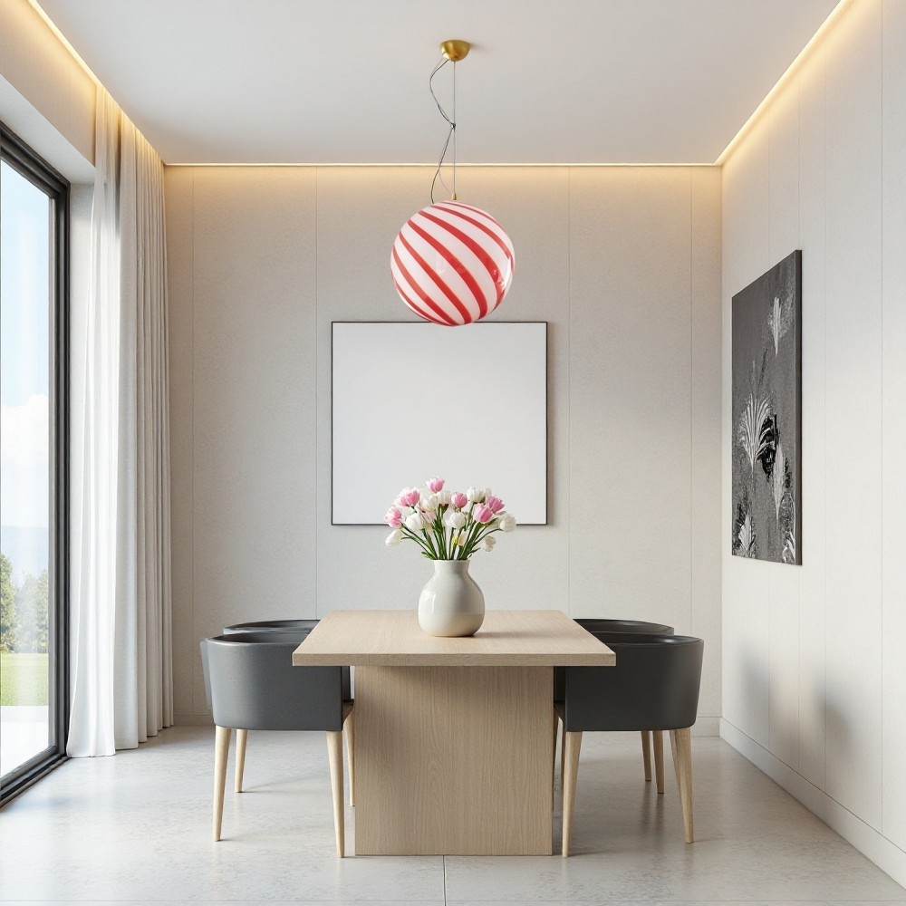 Creatieve Circus Rode Streep Bolvormige Hanglamp HL1084