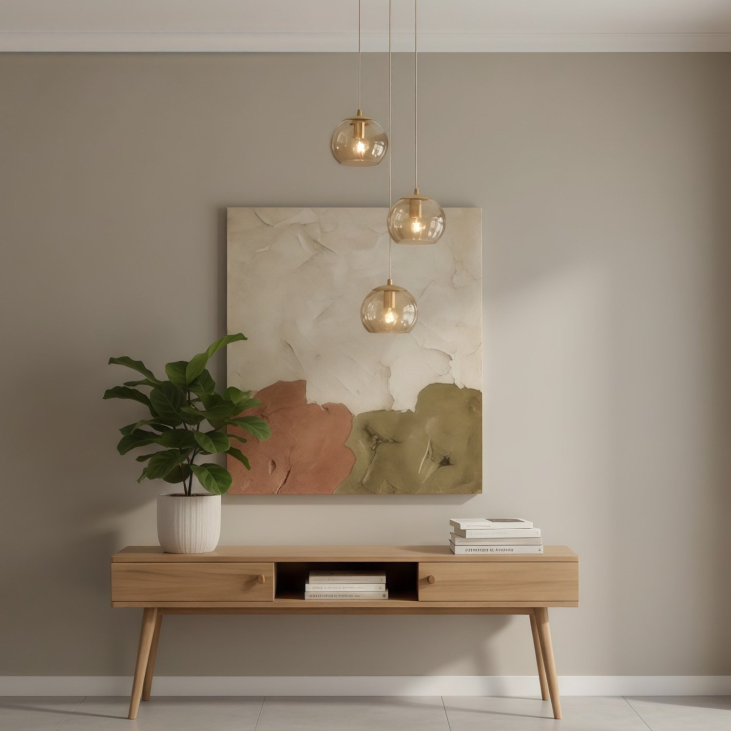 Tracian Dimpled Globes 3-lichts hanglamp - Sculpturale amberkleurige verlichting, ideaal voor woonkamer of hal HL2255