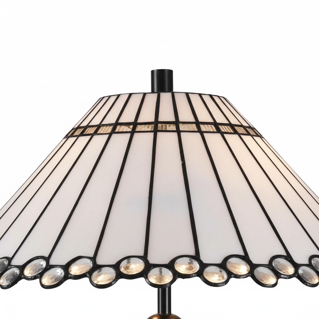TF Allanton Taps toelopende Tafellamp - Vintage Geometrisch Glas voor Nachtkastje en Studiekamer HL2050