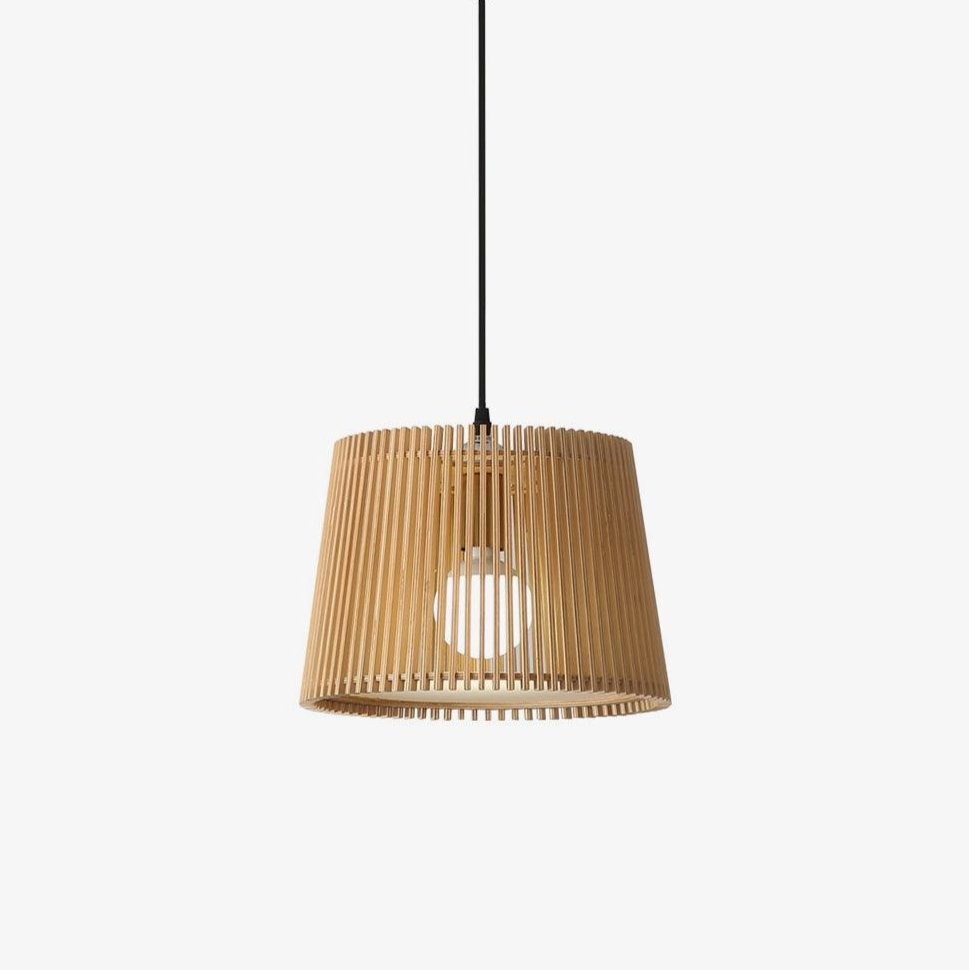 Houten boomstamkleurige kooi hanglamp HL752