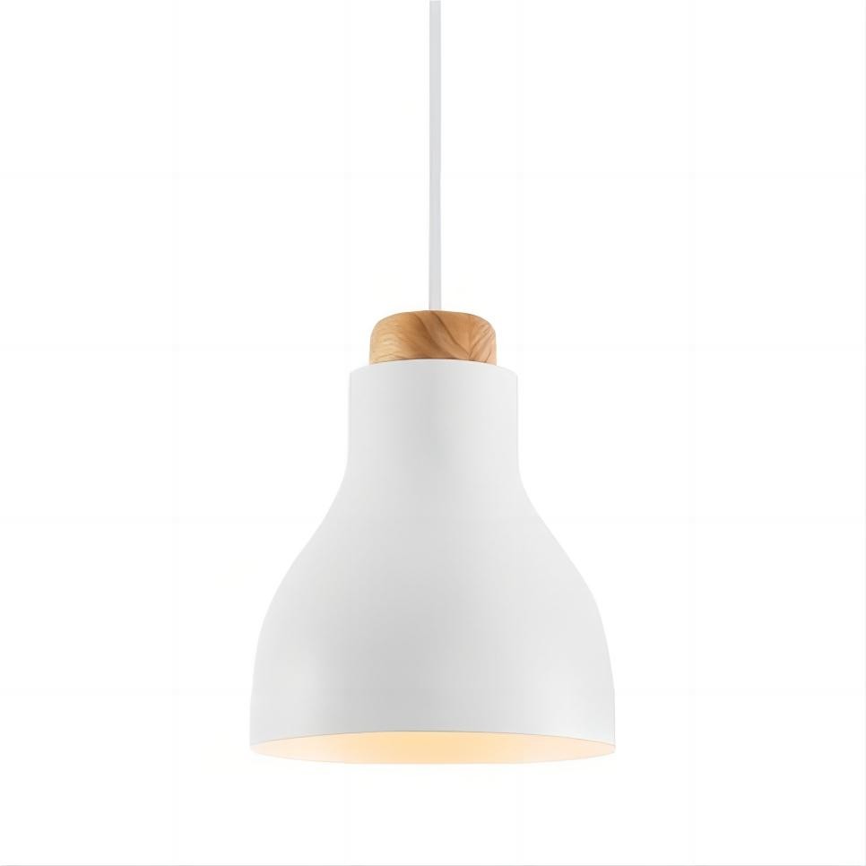 Nordic cilinder hanglamp met houten kop HL197