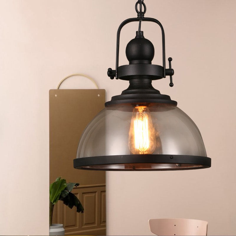 Moderne industriële stijl koepelvormige glazen hanglamp HL481