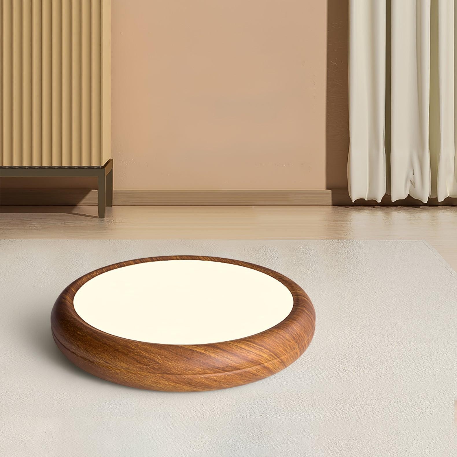 Ronde plafondlamp met houtnerf HL825