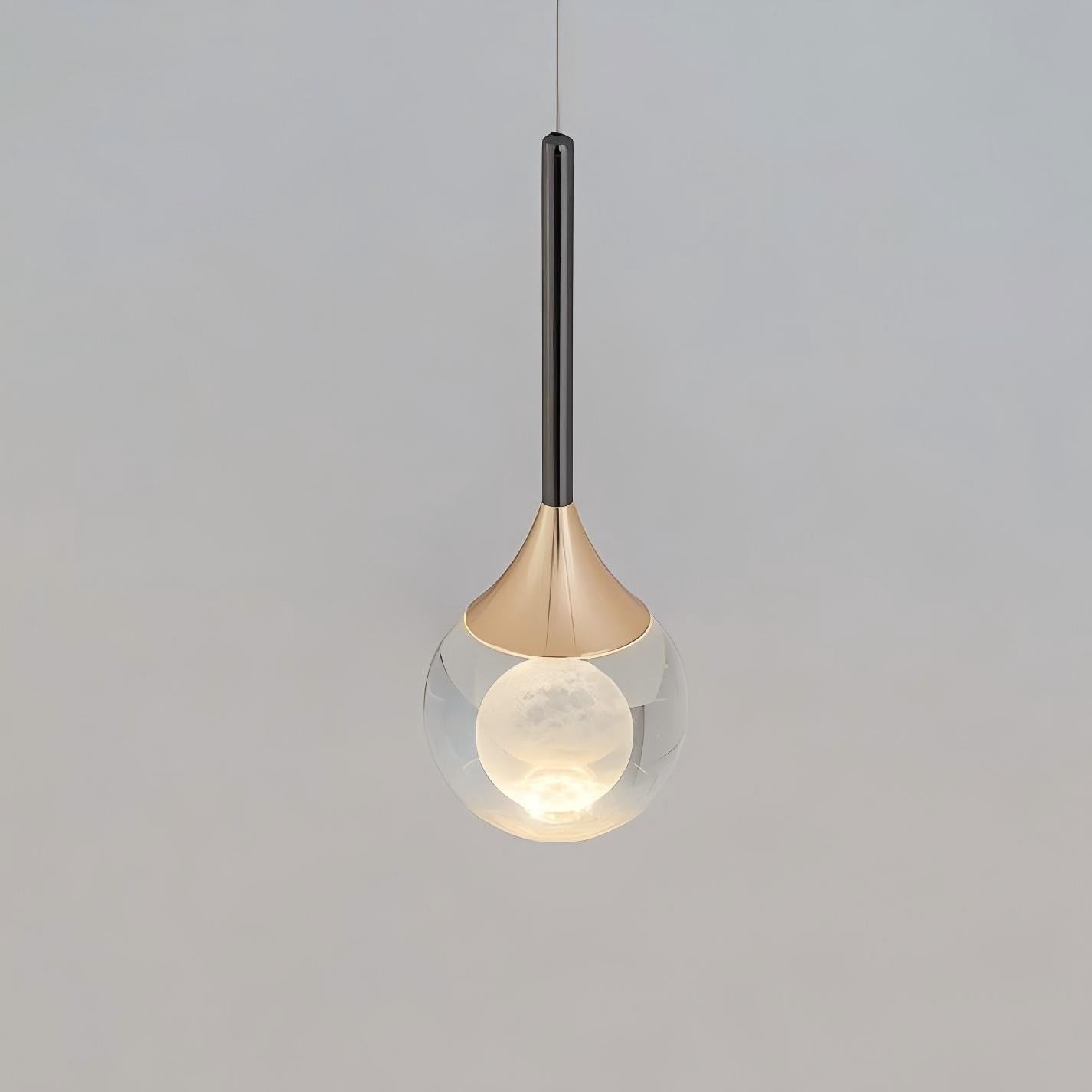 Nordic Crystal Moon Ronde Heldere Glazen Kunst Hanglamp HL923