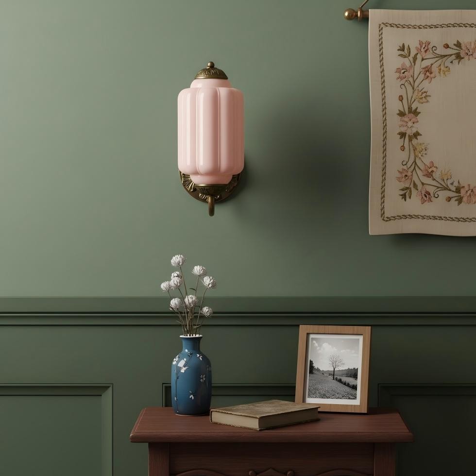 Vintage Melkglas Eloise Kandelaar Wandlamp HL844
