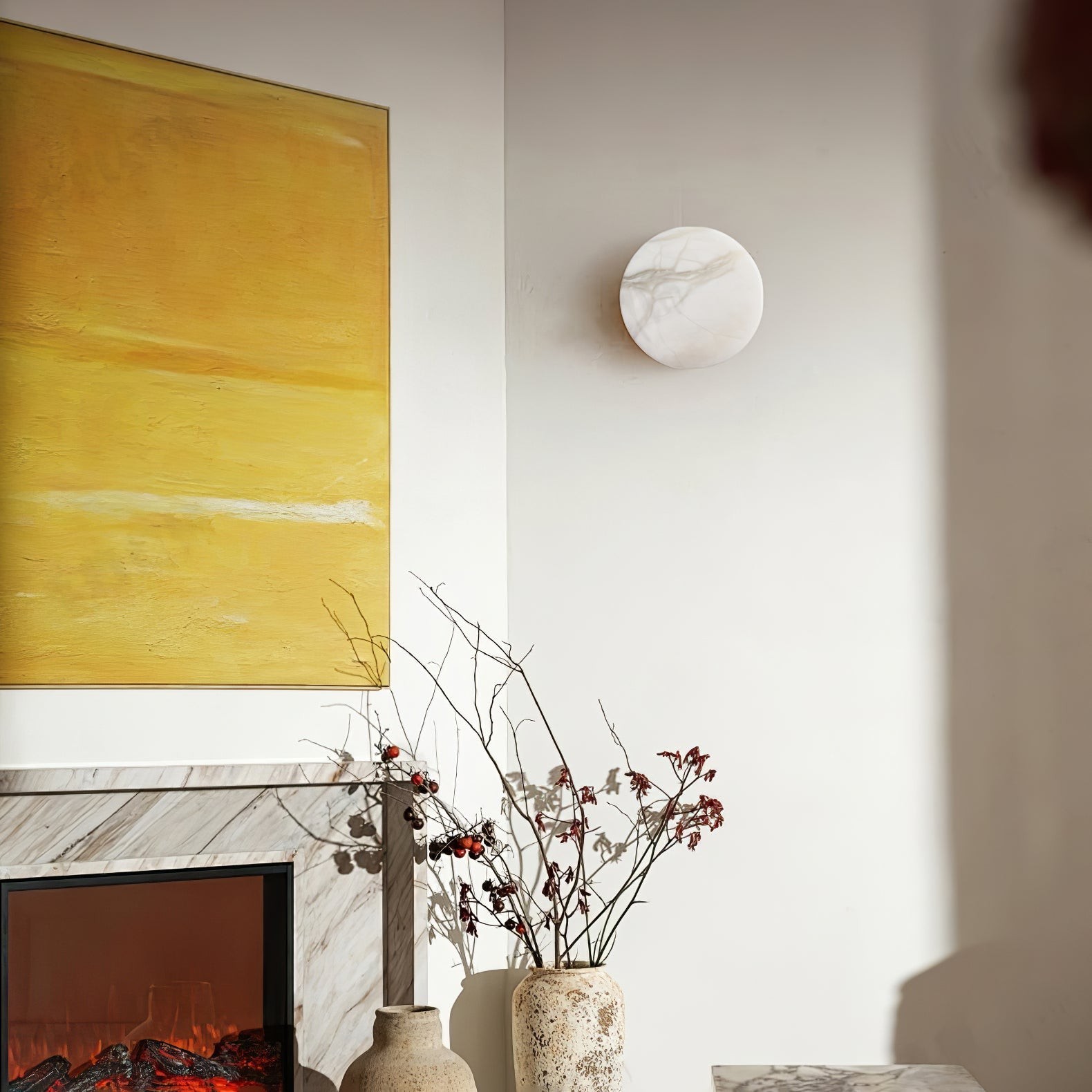 Cilindrische albasten wandlamp HL3202