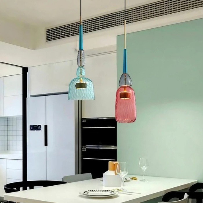 Scandinavische Macaron glas-in-lood design hanglamp HL213