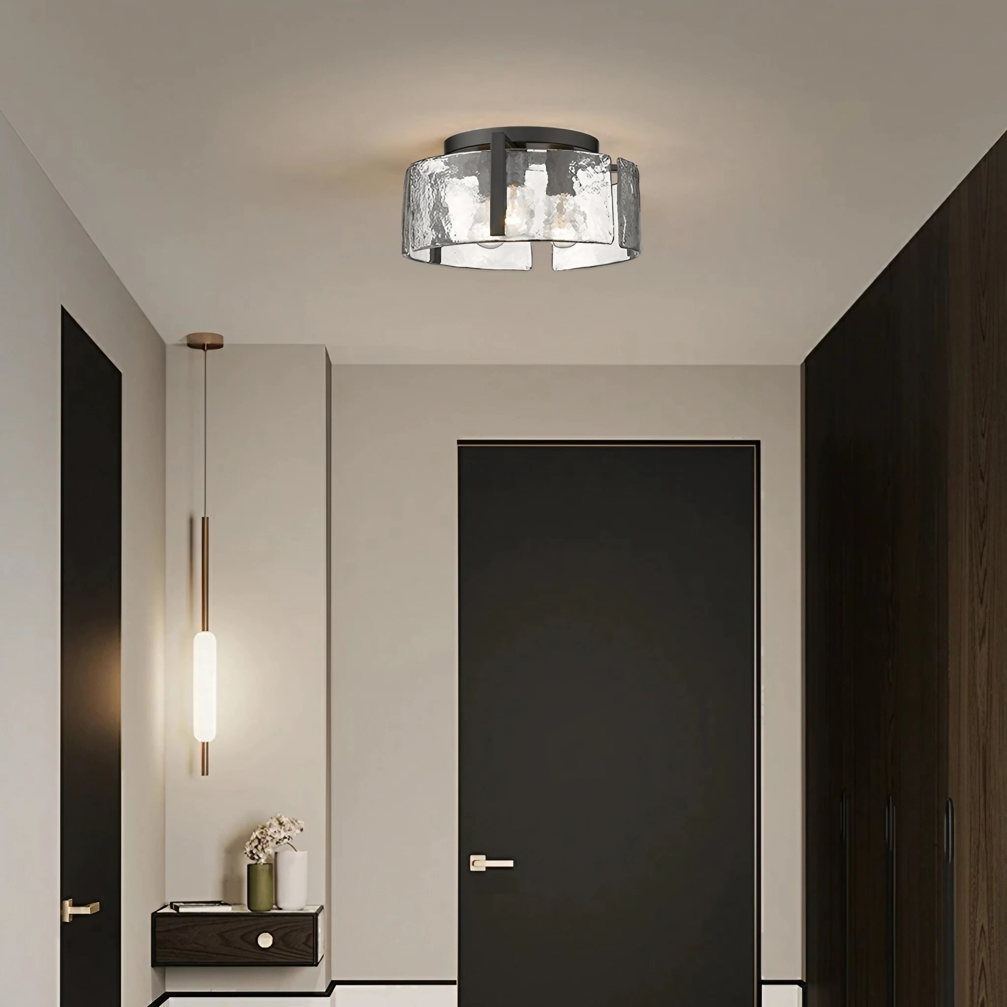 Moderne Inbouwplafondlamp Met Glazen Trommel HL267