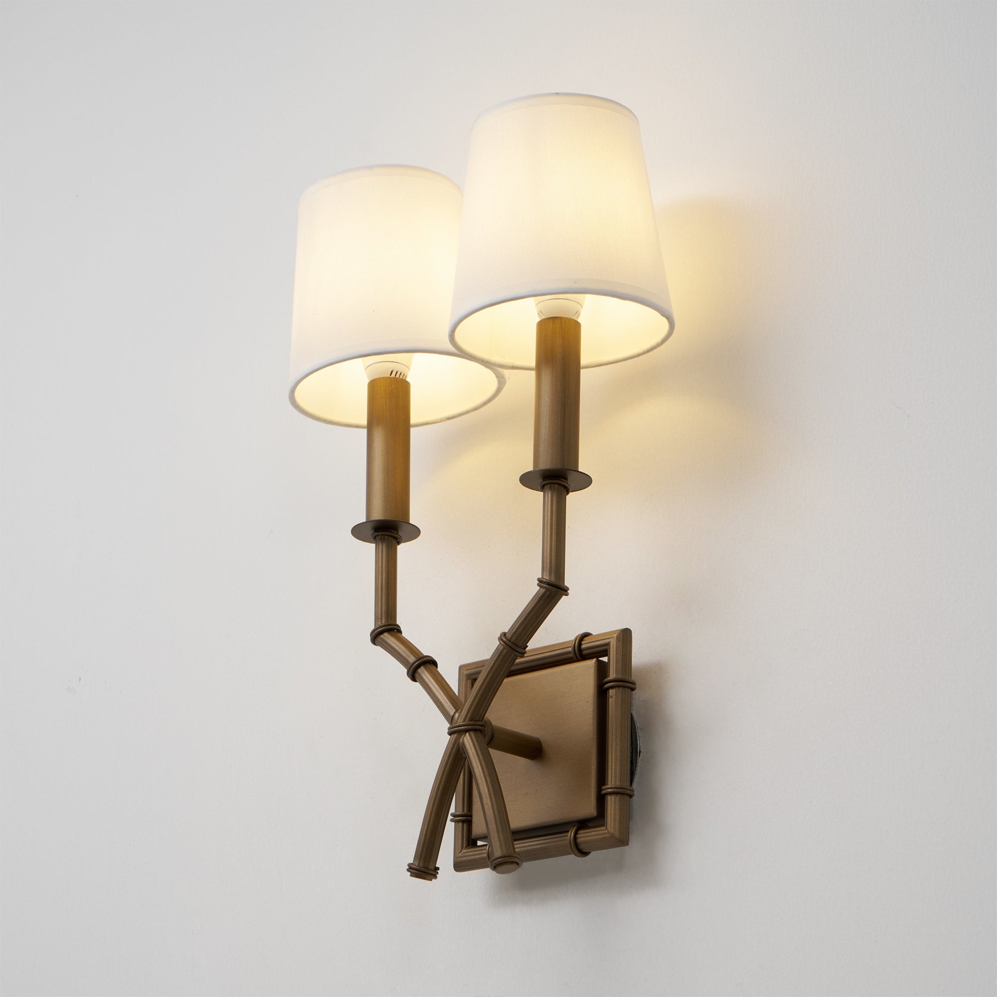 Dubbele bamboe wandlamp HL3139
