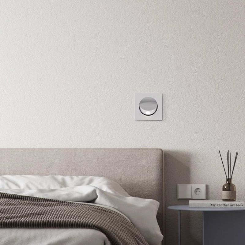 Draaibare inbouw led leeslamp voor naast het bed HL149