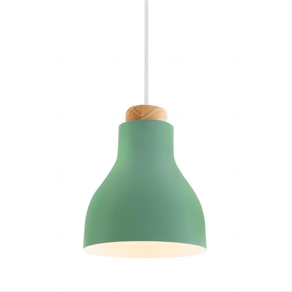 Nordic cilinder hanglamp met houten kop HL197