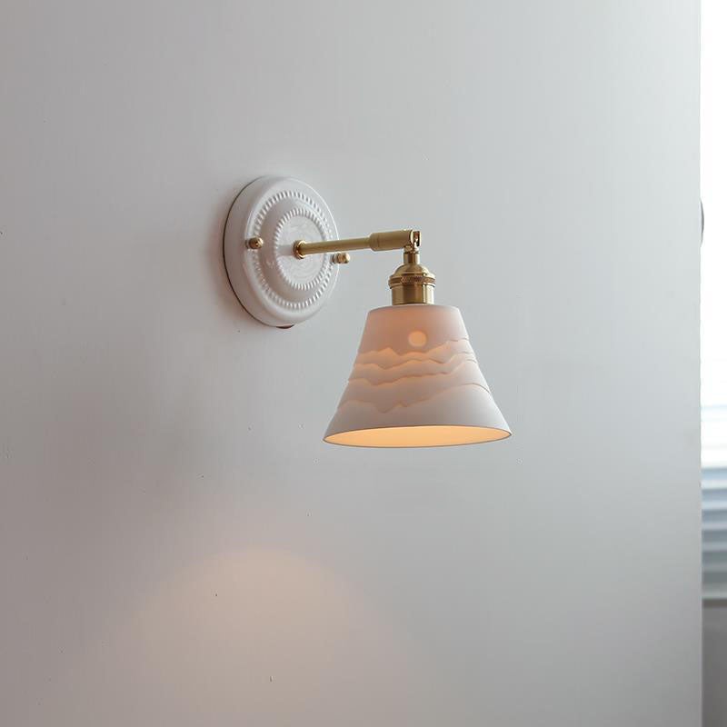 Vintage Japanse keramische messing wandlamp met 1 lamp HL1400
