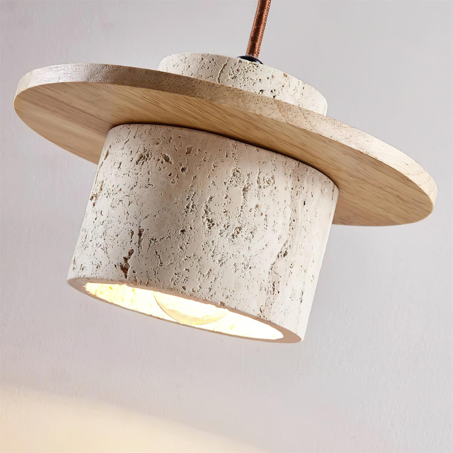 Elegante Cylindra stenen hanglamp met textuur HL992