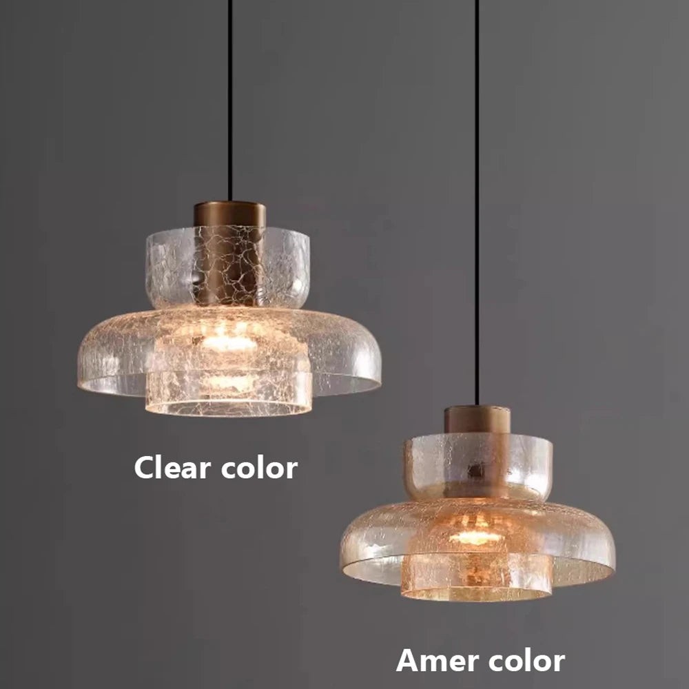 Retro hanglamp van gebarsten glas HL1253
