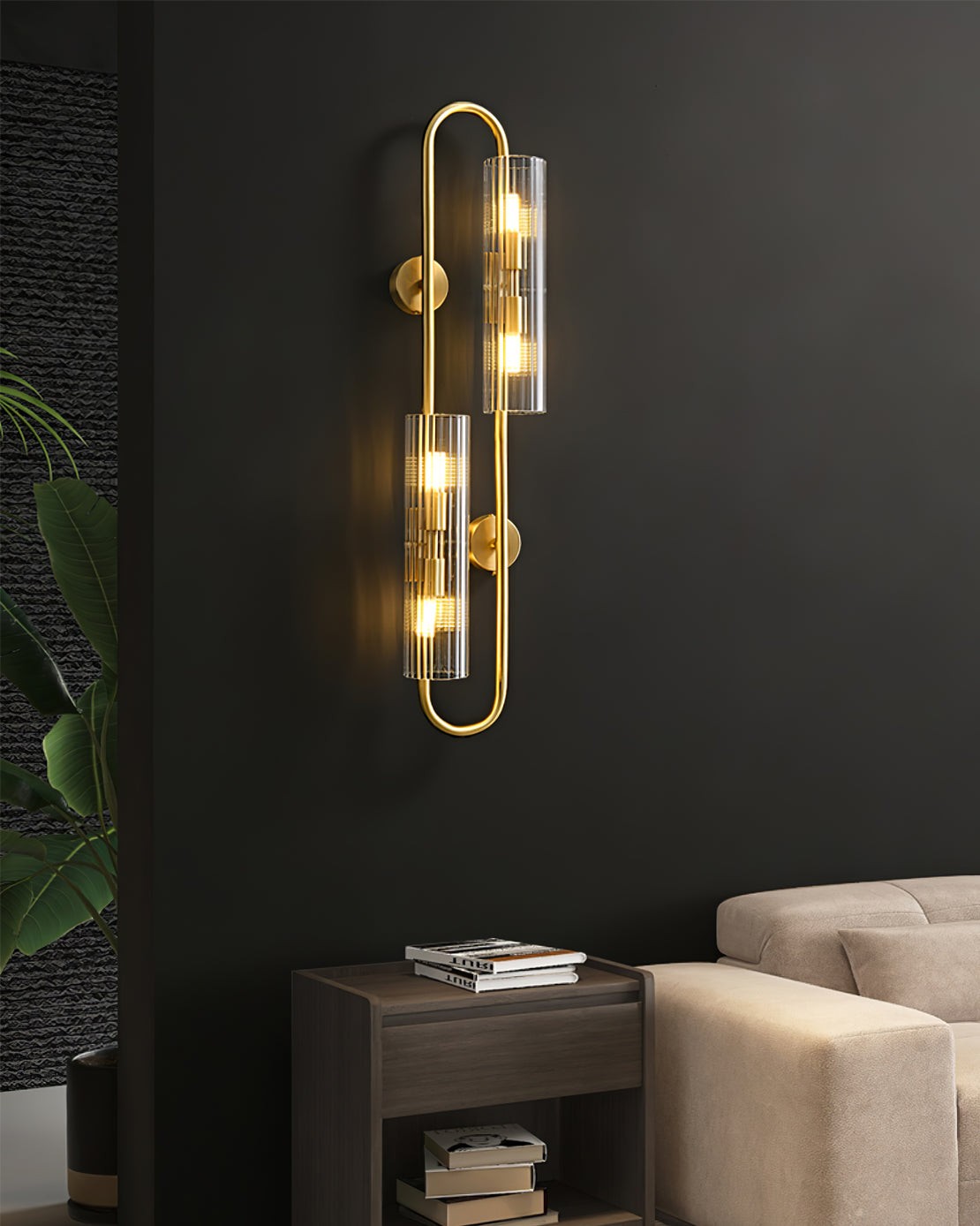Dubbele messing wandlamp HL1138