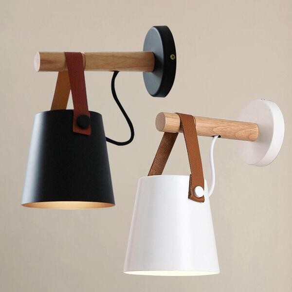 Scandinavische houten riememmer wandlamp HL62