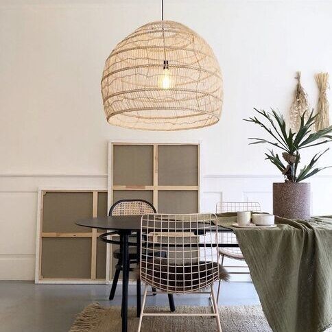 Rustieke Rieten Mand Rotan Kooi Hanglamp HL161