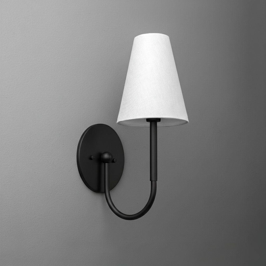 Curva Metal Collection Traditionele Wandlamp - Messing Afwerking met Kap HL1761