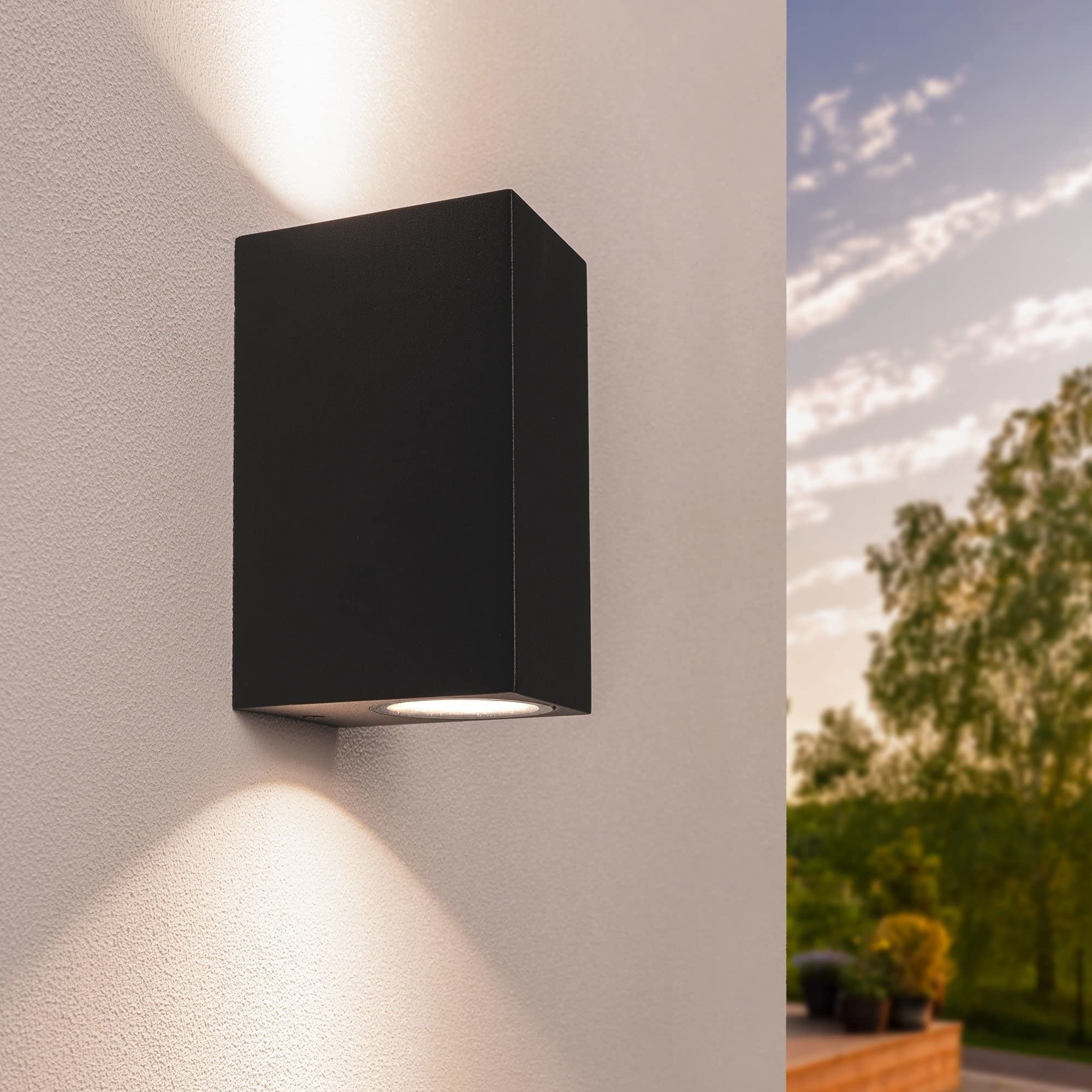 Moderne vierkante zwarte lange kubus wandlamp HL199