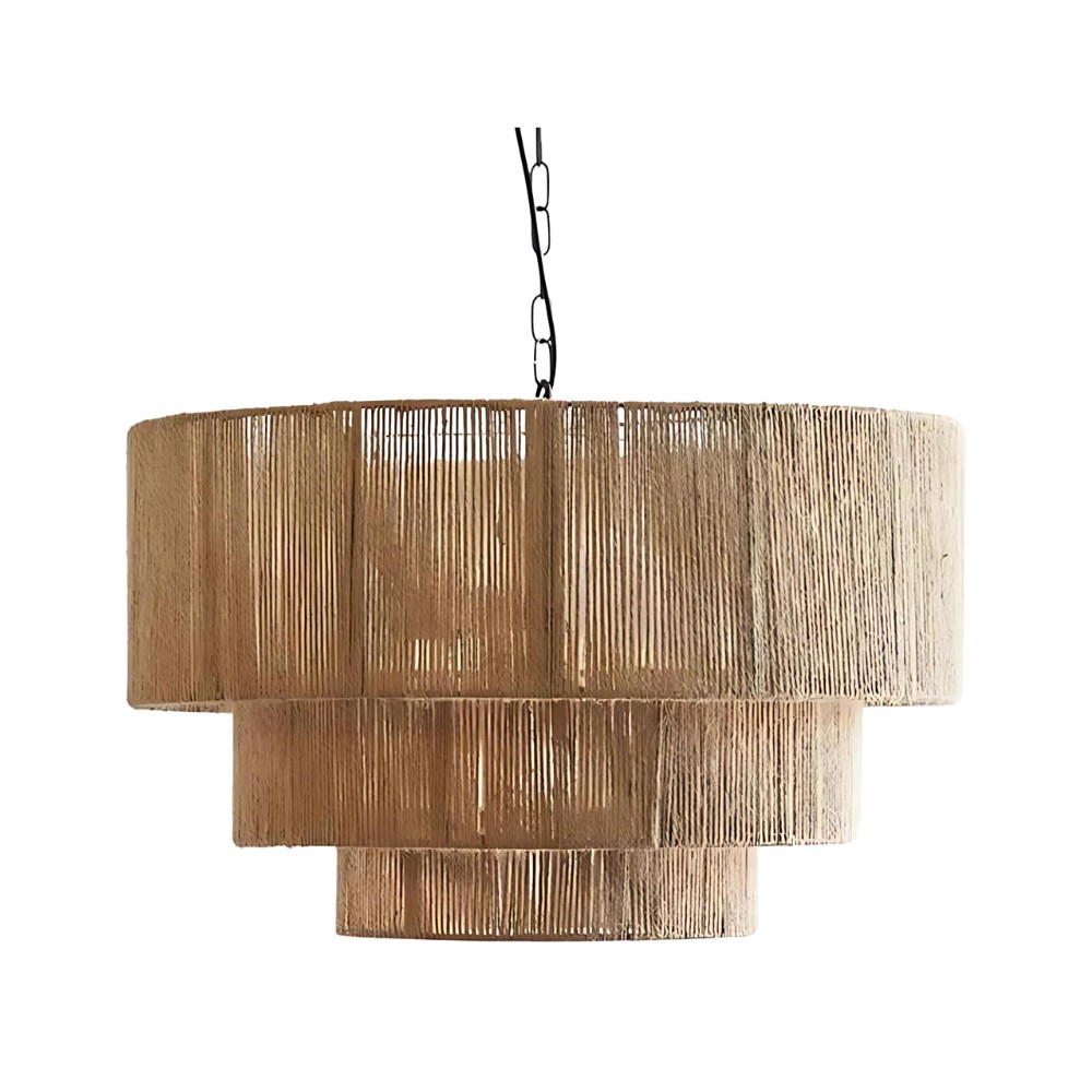 De elegante geweven waterval hanglamp van rotan HL3381