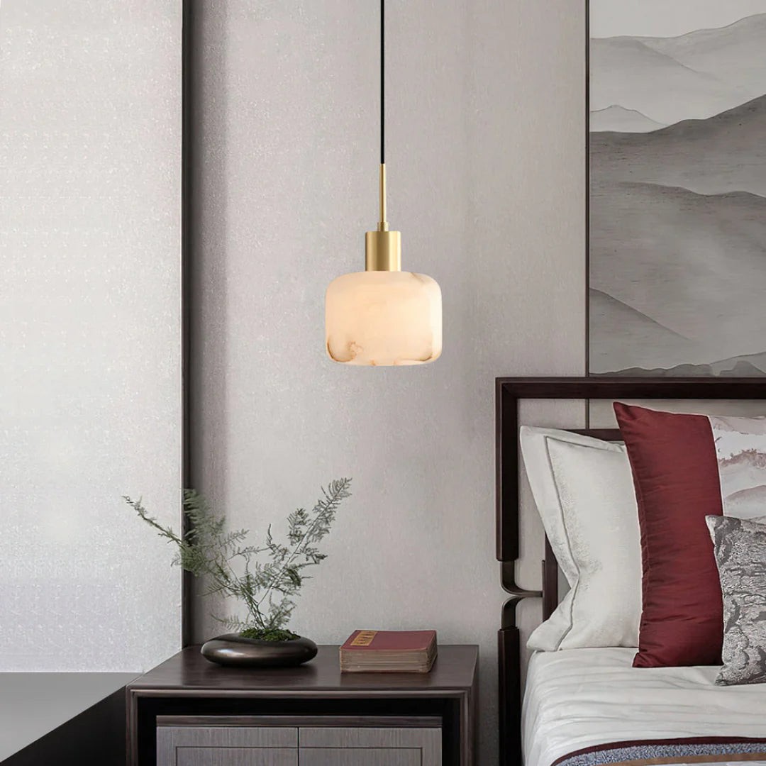 Velia Acorn Alabaster Minimalistische Hanglamp HL3497