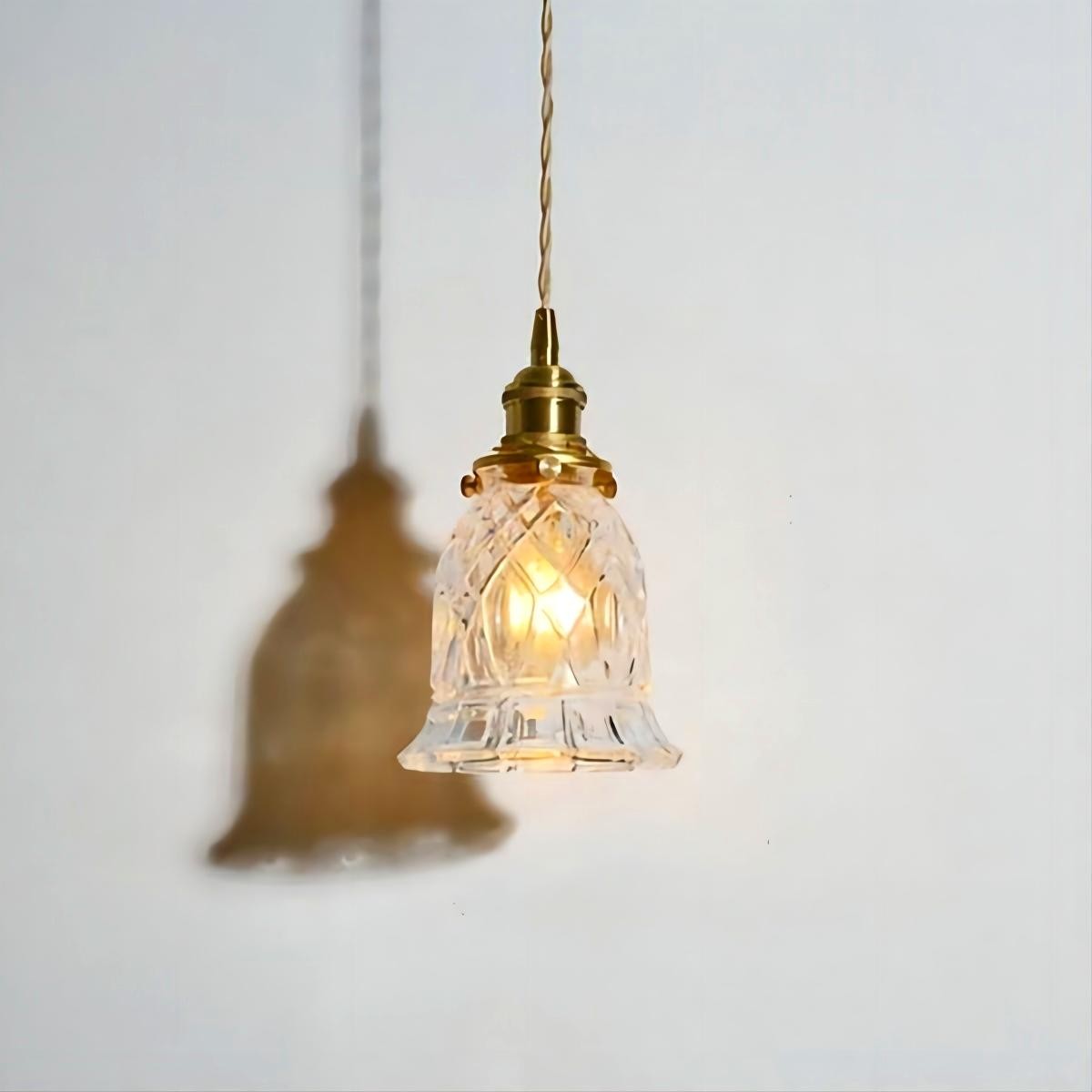 Antiek helder geribbeld glas Slaapkamer keuken hanglamp HL48