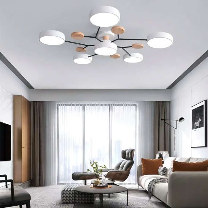 Nordic Vertakte Schijf LED Warm Witte Plafondlamp HL314